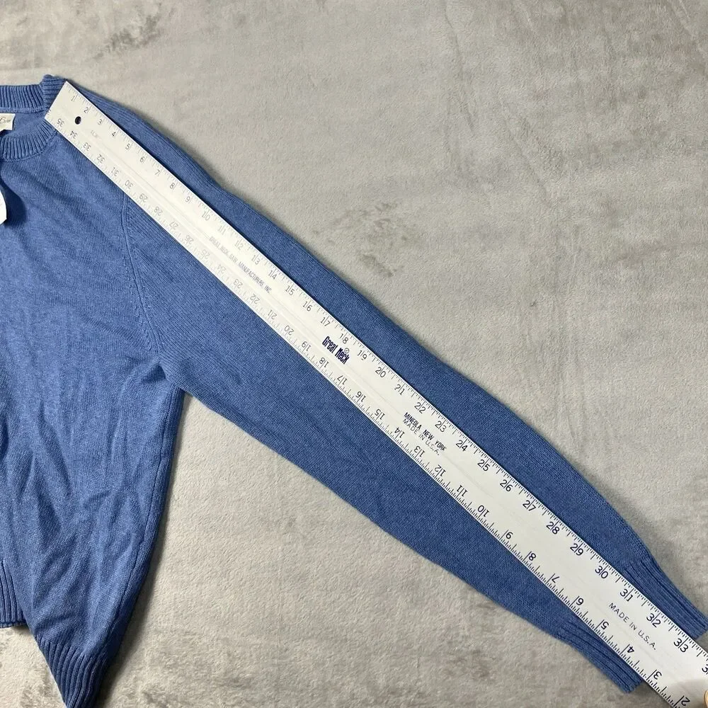 J Crew Sweater Mens XL Blue Heritage Cotton Crewneck Raglan Casual Fall BI841